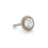 Tiffany & Co., 4.17 Carat Diamond and Pink Diamond Soleste Halo Engagement Ring