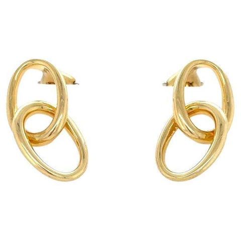 Tiffany & Co., Elsa Peretti, 18K Yellow Gold Double Loop Earrings