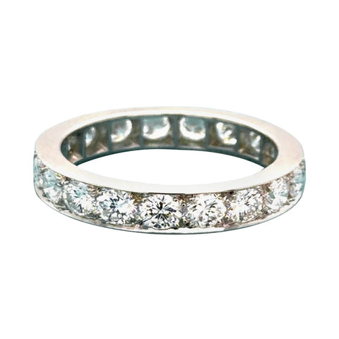 Tiffany & Co., Platinum and 3.00 Carat Round Brilliant Cut Diamond Band