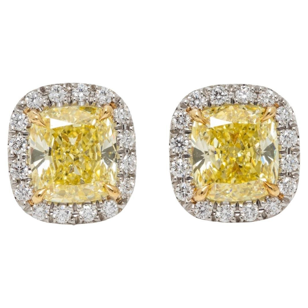 Tiffany & Co. Soleste Fancy Intense Yellow Diamond Earrings in Platinum & 18K
