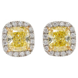 Tiffany & Co. Soleste Fancy Intense Yellow Diamond Earrings in Platinum & 18K