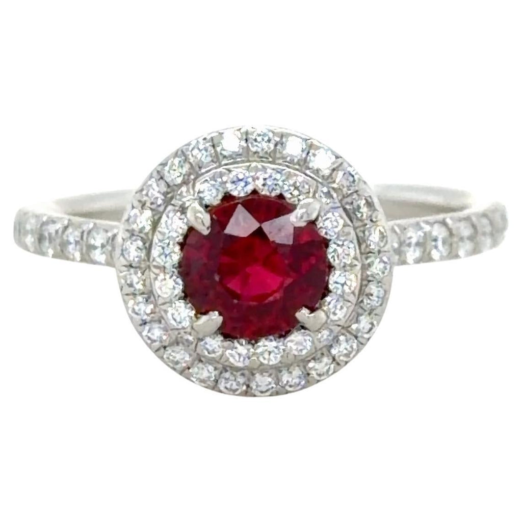 Tiffany & Co., Soleste Ruby and Diamond Ring Platinum
