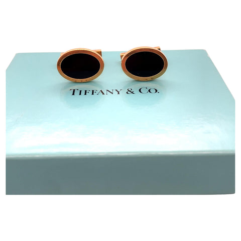 Tiffany & Co. Vintage 18K Yellow Gold and Onyx Cufflinks