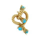 Tiffany & Co. Vintage Schlumberger Studios Yellow Gold and Turquoise Brooch 18K