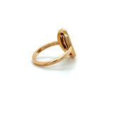 Cartier 18K Rose Gold Ring with Logo Double C Motif and Diamond Halo