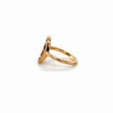 Cartier 18K Rose Gold Ring with Logo Double C Motif and Diamond Halo