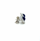 AGL Ceylon Sapphire and Diamond Earrings, Platinum