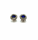 AGL Ceylon Sapphire and Diamond Earrings, Platinum