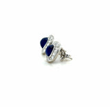 AGL Ceylon Sapphire and Diamond Earrings, Platinum