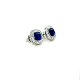 AGL Ceylon Sapphire and Diamond Earrings, Platinum