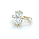 5.03 Carat Antique Cushion Cut Diamond Ring in 18k Gold