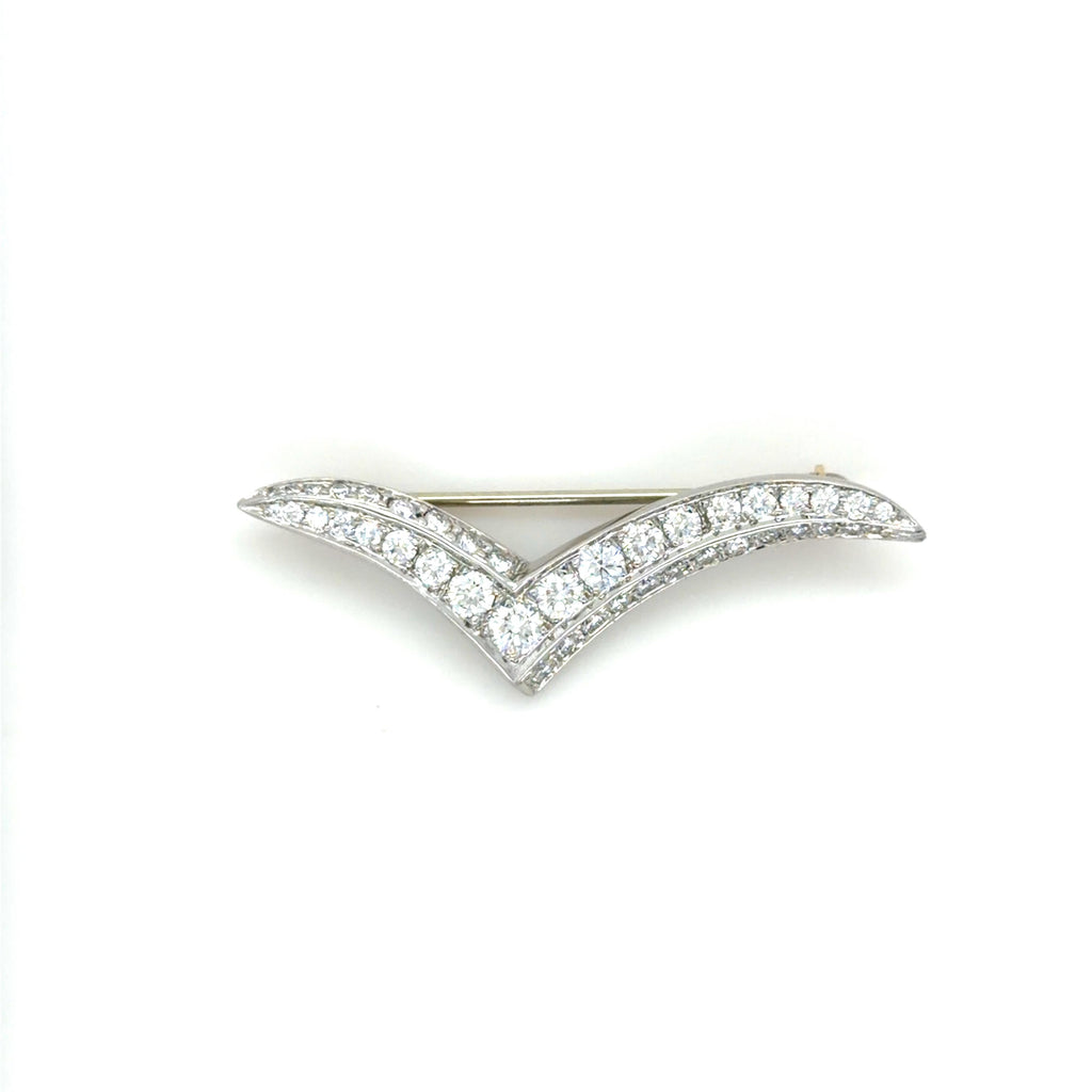 Tiffany & Co. Vintage Diamond Seagull Brooch, Platinum