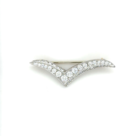 Tiffany & Co. Vintage Diamond Seagull Brooch, Platinum