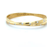 Tiffany & Co. Etoile Yellow Gold, Platinum and Diamond Bangle Bracelet