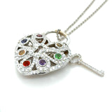 Tiffany & Co., Diamond And Multigem Heart Key Locket Pendant/Necklace
