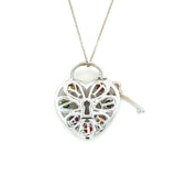 Tiffany & Co., Diamond And Multigem Heart Key Locket Pendant/Necklace