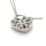 Tiffany & Co., Diamond And Multigem Heart Key Locket Pendant/Necklace