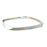 Tiffany & Co., Frank Ghery Torque 18K White Gold and Diamond Bangle Bracelet