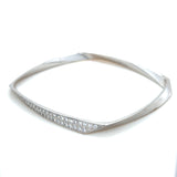 Tiffany & Co., Frank Ghery Torque 18K White Gold and Diamond Bangle Bracelet