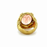 Judith Ripka, Citrine Intaglio and Diamond Ring, 18K Yellow Gold