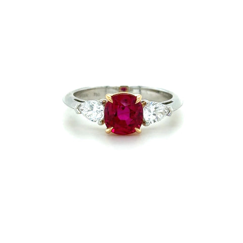 Tiffany & Co., AGL 2.00 Ct Burma Ruby and Diamond Ring, Platinum and 18K
