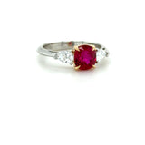Tiffany & Co., AGL 2.00 Ct Burma Ruby and Diamond Ring, Platinum and 18K