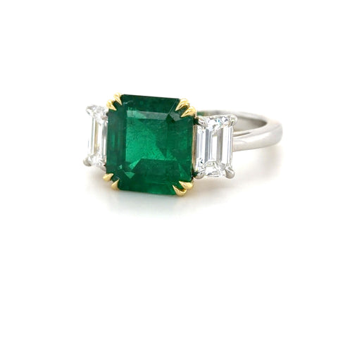 Tiffany & Co. 4.31ct Emerald Ring with Diamonds in 18k Gold