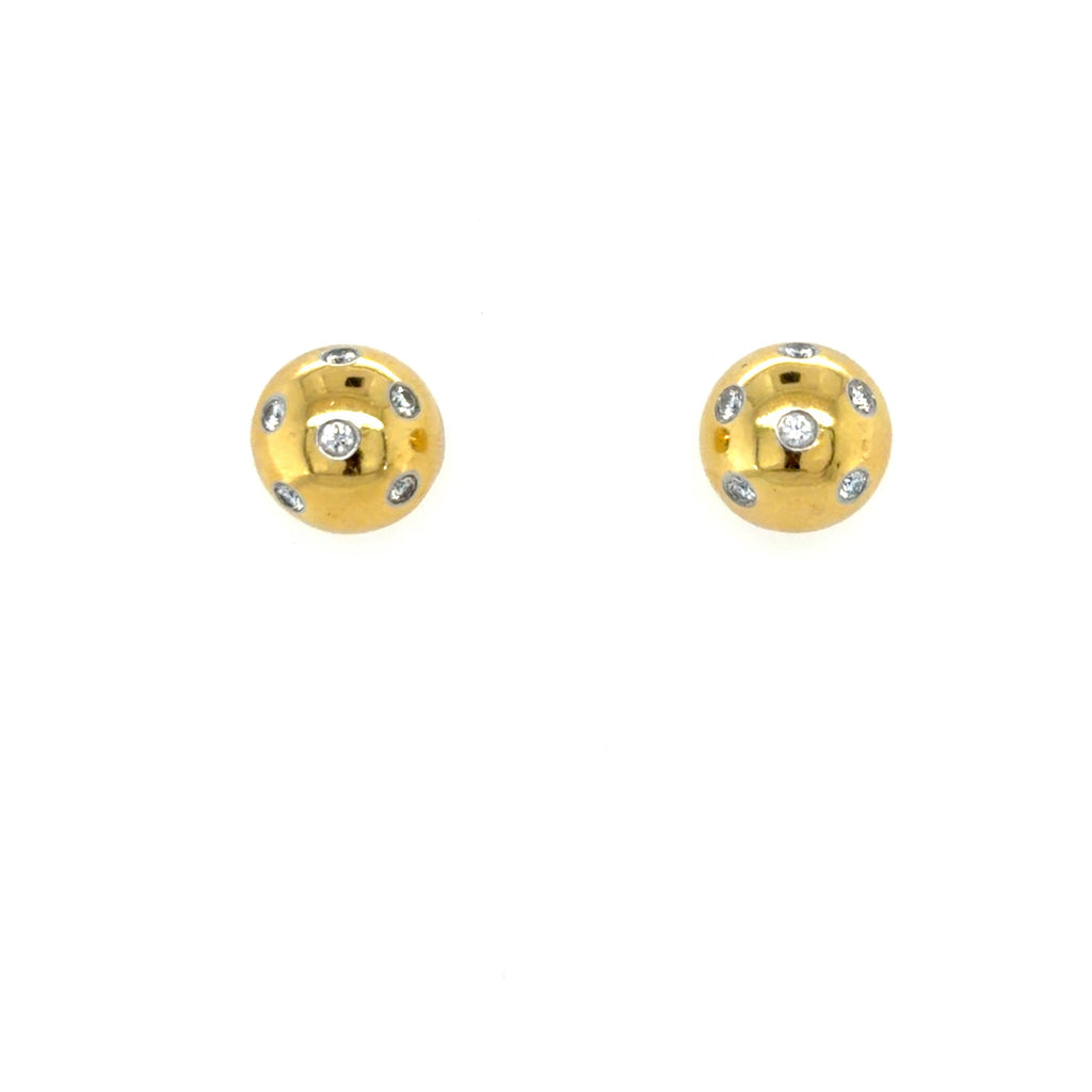 Tiffany & Co. Vintage Diamond Etoile Ball Stud Earrings, 18K Platinum