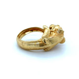 Ilias Lalaounis Lion Head Bypass Ring 18K Yellow Gold and Ruby