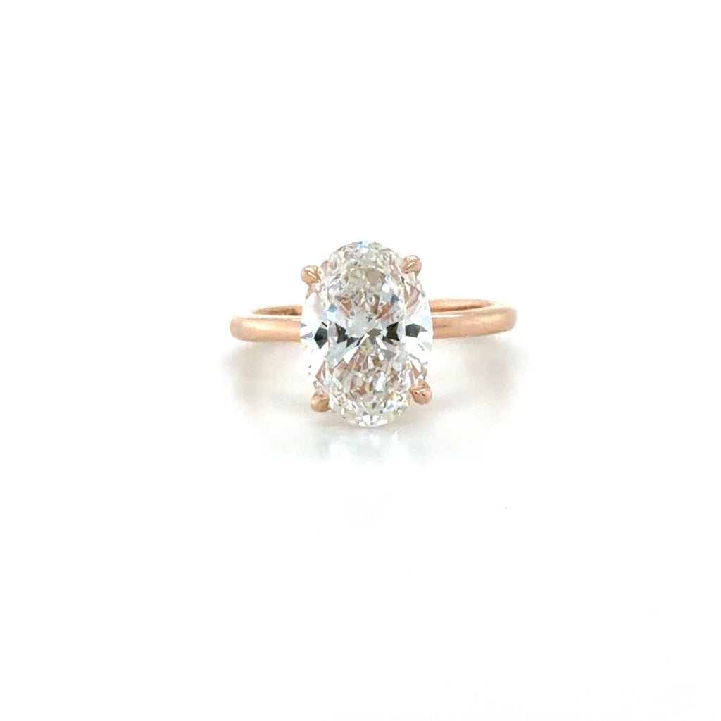 GIA 3.01 Carat Oval Brilliant Cut Diamond Engagement Ring