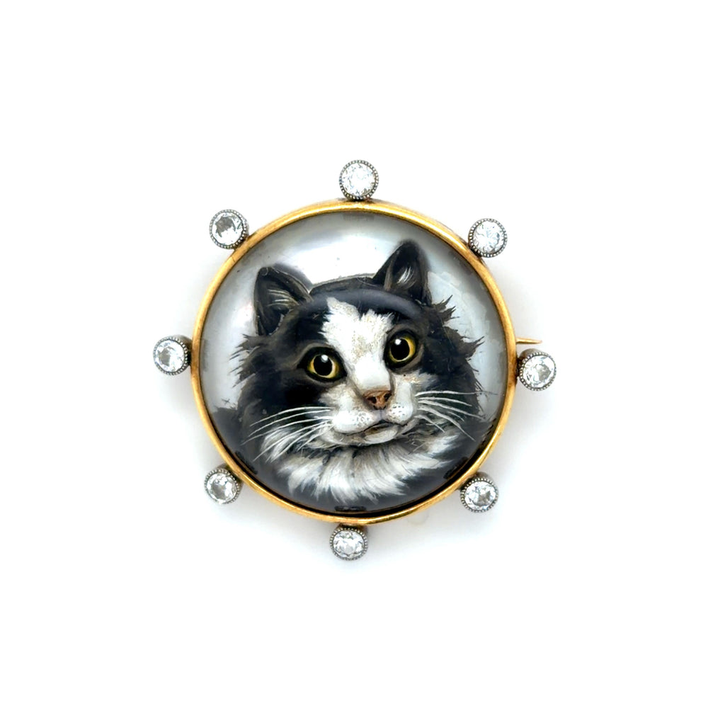Belle Epoque Essex Crystal and Diamond Cat Brooch