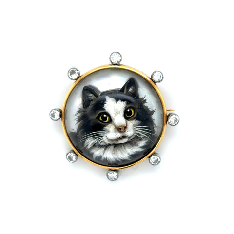 Belle Epoque Essex Crystal and Diamond Cat Brooch