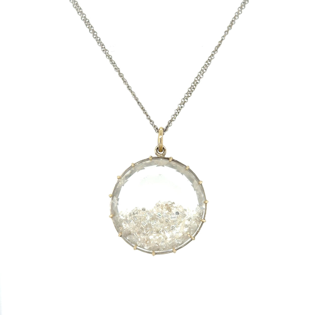 Renee Lewis, Diamond Shaker Pendant Necklace 18K White Gold