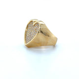 Diamond Pave Heart Ring 18K Yellow Gold