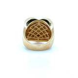 Diamond Pave Heart Ring 18K Yellow Gold