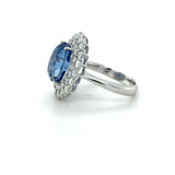 7.41 Carat Ceylon Sapphire and Diamond Ring