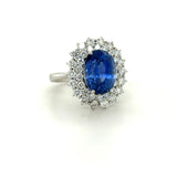 7.41 Carat Ceylon Sapphire and Diamond Ring