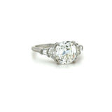 2.70 Carat Cushion Brilliant Cut Diamond Engagement Ring