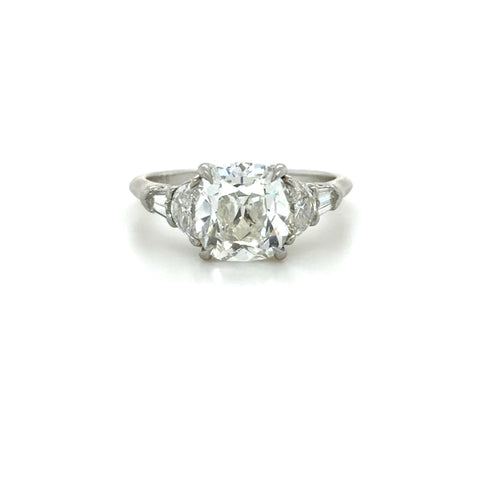 2.70 Carat Cushion Brilliant Cut Diamond Engagement Ring