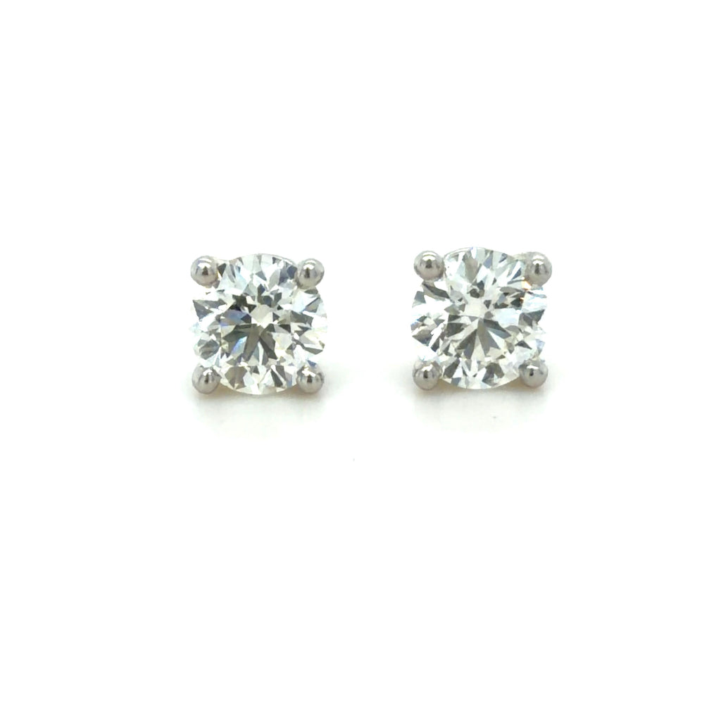 Tiffany & Co. 1.42 Carat Round Brilliant Cut Diamond Stud Earrings