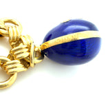 Fabergé, 18K Yellow Gold and Enamel Egg Charm Bracelet