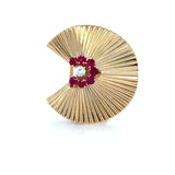 Retro Cartier, Yellow Gold, Ruby and Diamond Set
