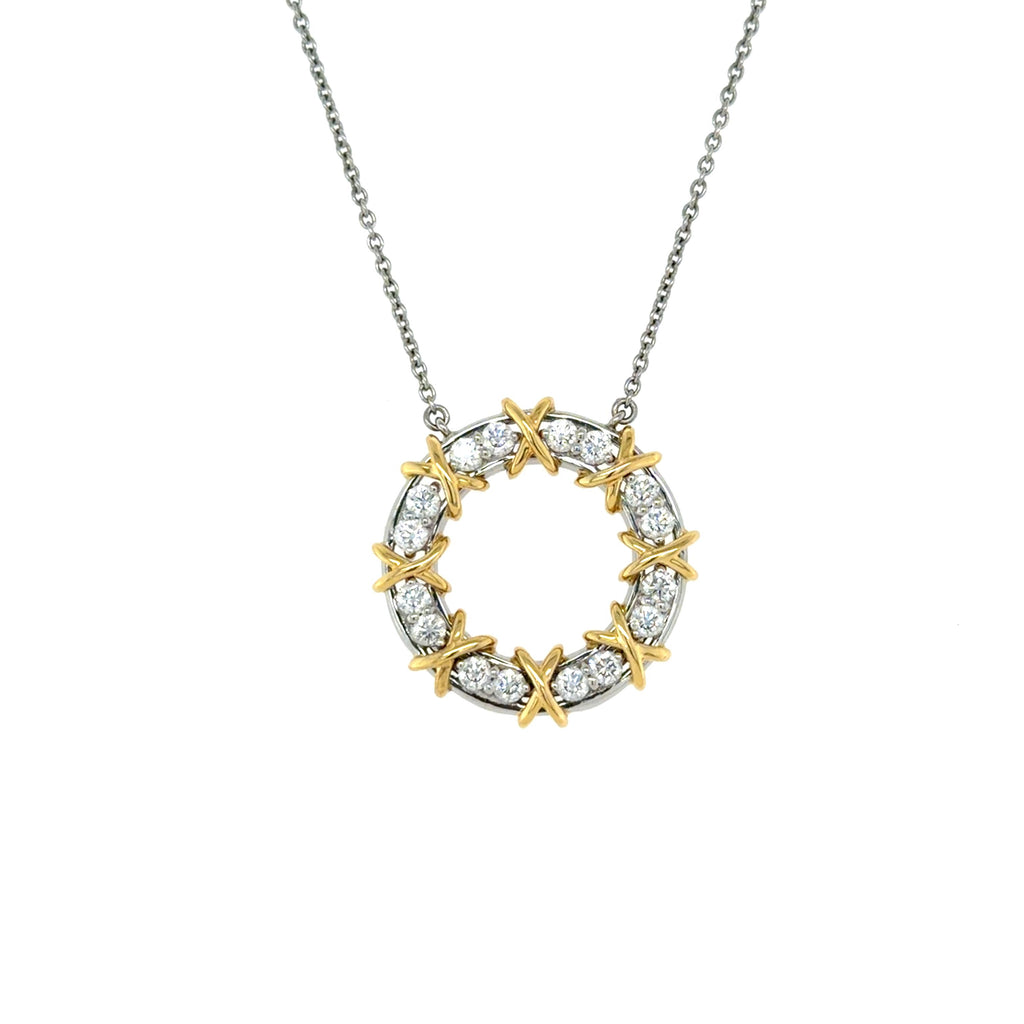 Schlumberger for Tiffany & Co., Sixteen Stone Diamond Circle Pendant/Necklace