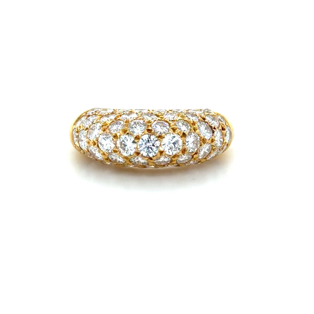 Vintage Van Cleef & Arpels, 18K Yellow Gold and Diamond Bombé Ring