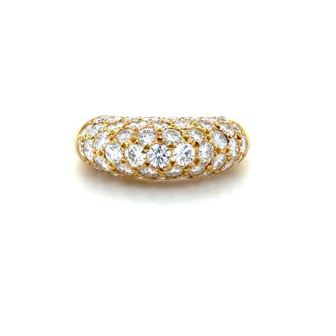 Vintage Van Cleef & Arpels, 18K Yellow Gold and Diamond Bombé Ring