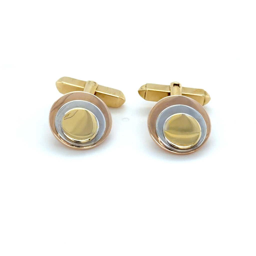 Bvlgari, Tricolor Gold Cirlcle Cufflinks