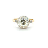 Antique, GIA 4.04 Carat Old Mine Brilliant Cut Diamond Engagement Ring