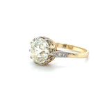 Antique, GIA 4.04 Carat Old Mine Brilliant Cut Diamond Engagement Ring
