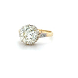 Antique, GIA 4.04 Carat Old Mine Brilliant Cut Diamond Engagement Ring
