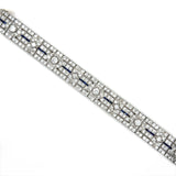 Art Deco, 16.50 Carats Diamond and Sapphire Bracelet, Platinum